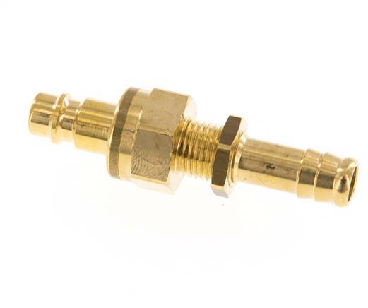 Messing DN 7.2 (Euro) Luftkupplungsstopfen 10 mm Schlauchsäule Bulkhead Double Shut-Off