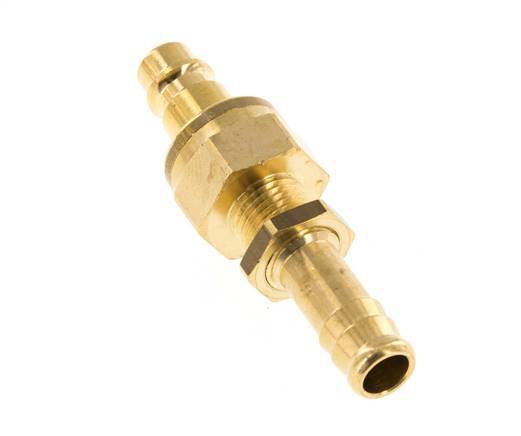 Messing DN 7.2 (Euro) Luftkupplungsstopfen 10 mm Schlauchsäule Bulkhead Double Shut-Off