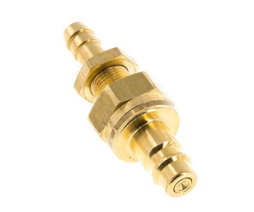 Messing DN 7.2 (Euro) Luftkupplungsstopfen 8 mm Schlauchsäule Bulkhead Double Shut-Off