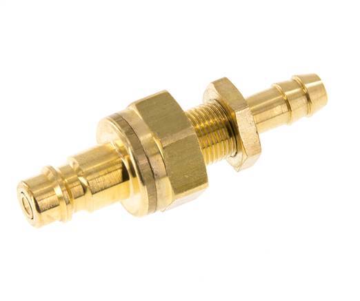 Messing DN 7.2 (Euro) Luftkupplungsstopfen 8 mm Schlauchsäule Bulkhead Double Shut-Off