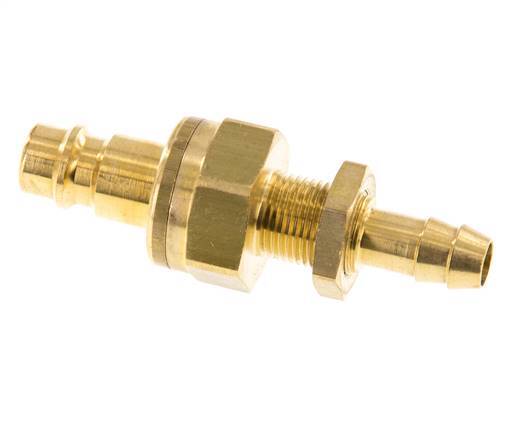 Messing DN 7.2 (Euro) Luftkupplungsstopfen 8 mm Schlauchsäule Bulkhead Double Shut-Off