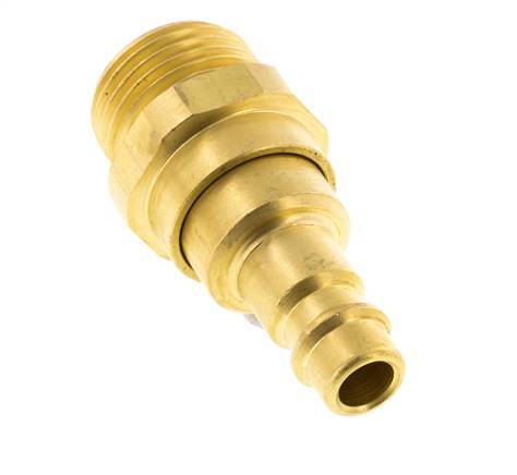 Messing DN 7,2 (Euro) Luftkupplungsstecker G 1/2 Zoll Außengewinde mit Rückschlagventil