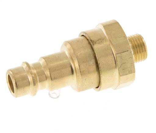 Messing DN 7.2 (Euro) Luftkupplungsstecker G 1/8 Zoll Außengewinde mit Rückschlagventil