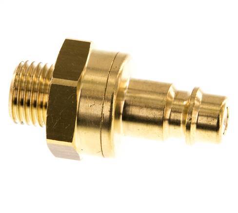 Brass DN 7.2 (Euro) Air Coupling Plug G 1/4 inch Male Double Shut-Off