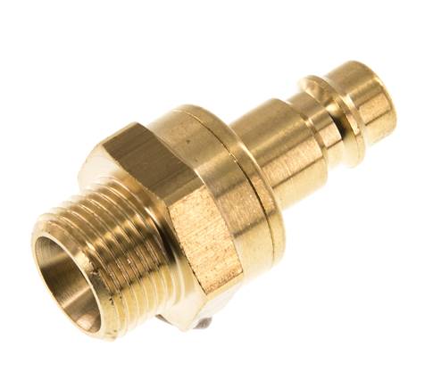 Messing DN 7.2 (Euro) Luftkupplungsstecker G 3/8 Zoll Außengewinde mit Doppelabsperrung