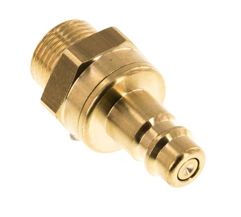 Messing DN 7.2 (Euro) Luftkupplungsstecker G 3/8 Zoll Außengewinde mit Doppelabsperrung