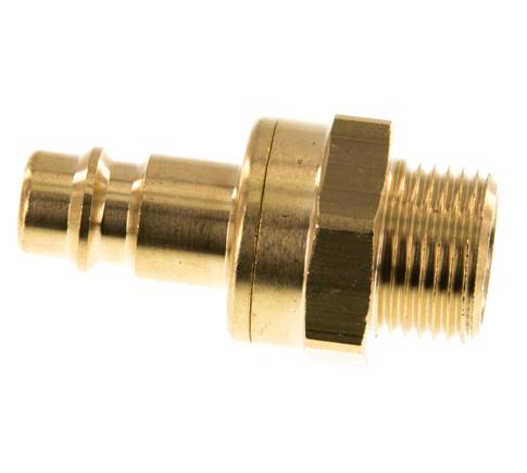 Messing DN 7.2 (Euro) Luftkupplungsstecker G 3/8 Zoll Außengewinde mit Doppelabsperrung