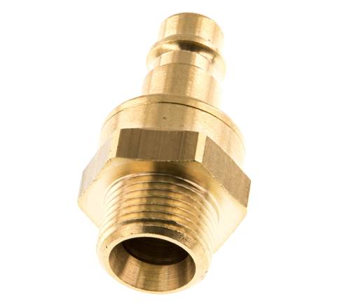 Messing DN 7.2 (Euro) Luftkupplungsstecker G 3/8 Zoll Außengewinde mit Doppelabsperrung