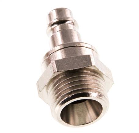 Messing vernickelt DN 7.2 (Euro) Luftkupplungsstecker G 1/2 Zoll Außengewinde Doppelabsperrung