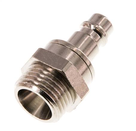 Messing vernickelt DN 7.2 (Euro) Luftkupplungsstecker G 1/2 Zoll Außengewinde Doppelabsperrung