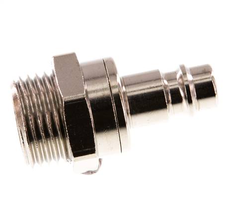 Messing vernickelt DN 7.2 (Euro) Luftkupplungsstecker G 1/2 Zoll Außengewinde Doppelabsperrung