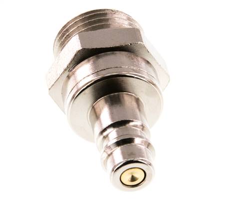 Messing vernickelt DN 7.2 (Euro) Luftkupplungsstecker G 1/2 Zoll Außengewinde Doppelabsperrung