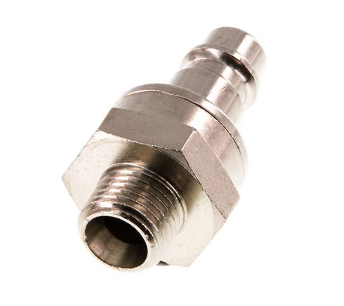 Messing vernickelt DN 7.2 (Euro) Luftkupplungsstecker G 1/4 Zoll Außengewinde Doppelabsperrung