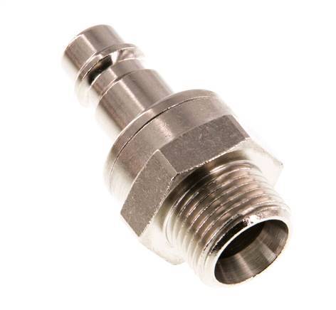 Messing vernickelt DN 7.2 (Euro) Luftkupplungsstecker G 3/8 Zoll Außengewinde mit Doppelabsperrung