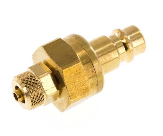 Messing DN 7,2 (Euro) Luftkupplungsstopfen 4x6 mm Überwurfmutter Doppelabsperrung