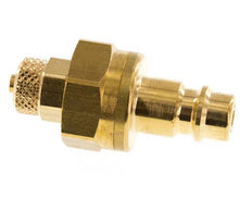 Brass DN 7.2 (Euro) Air Coupling Plug 4x6 mm Union Nut Double Shut-Off
