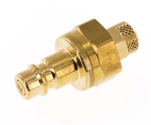 Messing DN 7,2 (Euro) Luftkupplungsstopfen 4x6 mm Überwurfmutter Doppelabsperrung