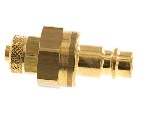 Messing DN 7,2 (Euro) Luftkupplungsstopfen 6x8 mm Überwurfmutter Doppelabsperrung