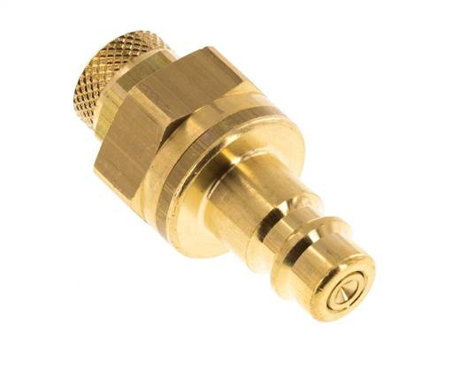 Messing DN 7,2 (Euro) Luftkupplungsstopfen 6x8 mm Überwurfmutter Doppelabsperrung