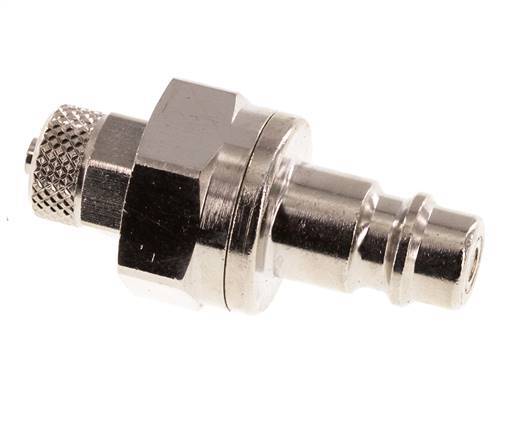 Messing vernickelt DN 7,2 (Euro) Luftkupplungsstopfen 4x6 mm Überwurfmutter Doppelabsperrung