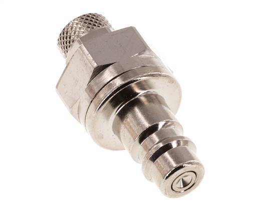 Messing vernickelt DN 7,2 (Euro) Luftkupplungsstopfen 4x6 mm Überwurfmutter Doppelabsperrung