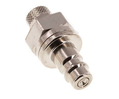 Messing vernickelt DN 7,2 (Euro) Luftkupplungsstopfen 4x6 mm Überwurfmutter Doppelabsperrung