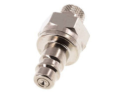 Messing vernickelt DN 7,2 (Euro) Luftkupplungsstopfen 4x6 mm Überwurfmutter Doppelabsperrung