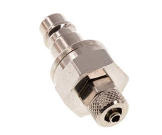 Messing vernickelt DN 7,2 (Euro) Luftkupplungsstopfen 4x6 mm Überwurfmutter Doppelabsperrung