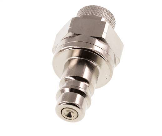 Messing vernickelt DN 7,2 (Euro) Luftkupplungsstopfen 6x8 mm Überwurfmutter Doppelabsperrung