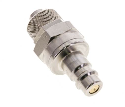 Messing vernickelt DN 7,2 (Euro) Luftkupplungsstopfen 8x10 mm Überwurfmutter Doppelabsperrung