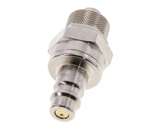Messing vernickelt DN 7,2 (Euro) Luftkupplungsstopfen 8x10 mm Überwurfmutter Doppelabsperrung