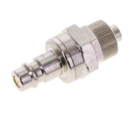 Messing vernickelt DN 7,2 (Euro) Luftkupplungsstopfen 8x10 mm Überwurfmutter Doppelabsperrung