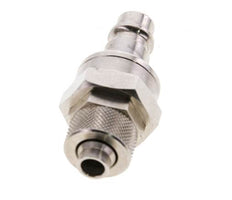 Messing vernickelt DN 7,2 (Euro) Luftkupplungsstopfen 8x10 mm Überwurfmutter Doppelabsperrung