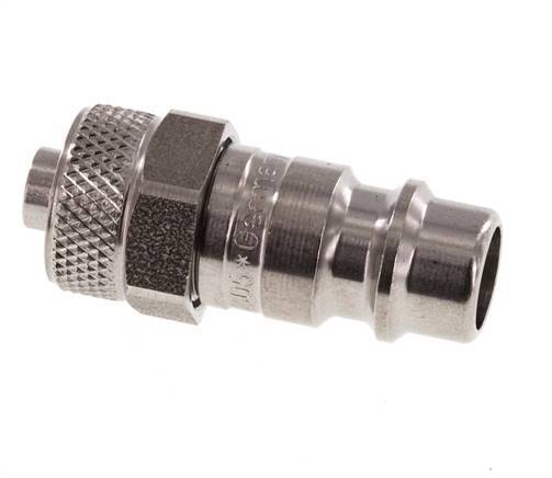 Edelstahl DN 7,2 (Euro) Luftkupplungsstecker 6x8 mm Überwurfmutter