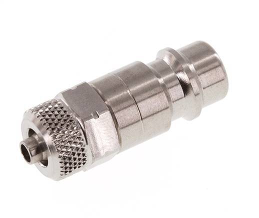 Edelstahl 316L DN 7,2 (Euro) Luftkupplungsstecker 4x6 mm Überwurfmutter