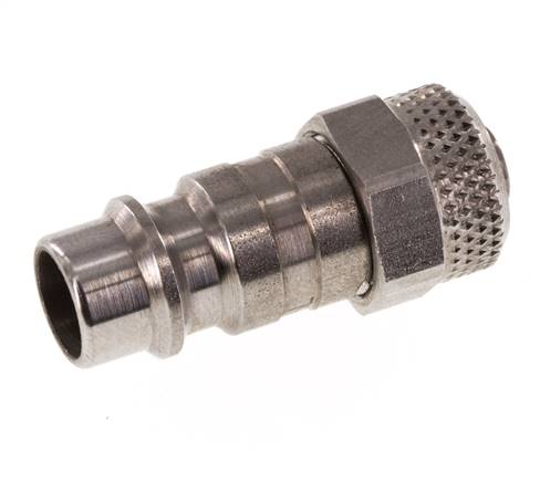 Edelstahl 316L DN 7,2 (Euro) Luftkupplungsstecker 6x8 mm Überwurfmutter