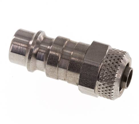 Edelstahl 316L DN 7,2 (Euro) Luftkupplungsstecker 6x8 mm Überwurfmutter