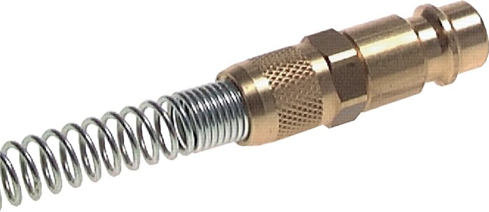 Messing vernickelt DN 7,2 (Euro) Luftkupplungsstecker 4x6 mm Überwurfmutter Biegeschutz drehbar