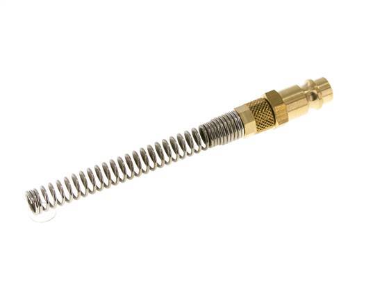 Messing DN 7,2 (Euro) Luftkupplungsstecker 4x6 mm Überwurfmutter Biegeschutz