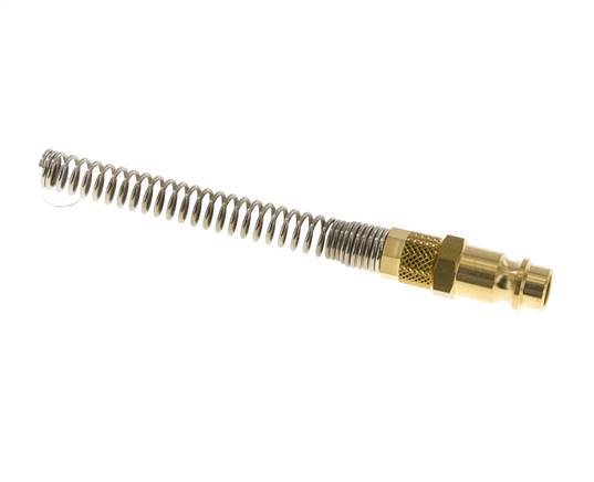 Messing DN 7,2 (Euro) Luftkupplungsstecker 4x6 mm Überwurfmutter Biegeschutz