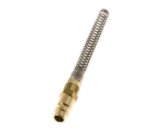 Messing DN 7,2 (Euro) Luftkupplungsstecker 4x6 mm Überwurfmutter Biegeschutz