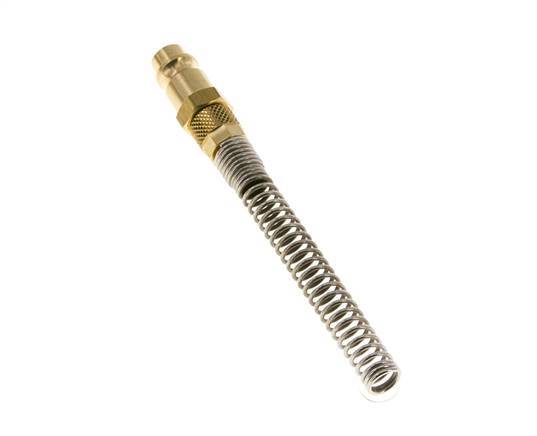 Messing DN 7,2 (Euro) Luftkupplungsstecker 4x6 mm Überwurfmutter Biegeschutz