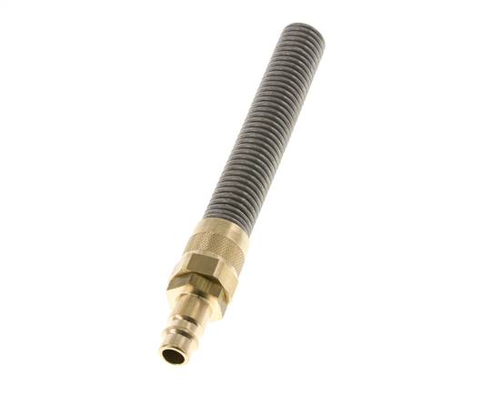 Messing DN 7,2 (Euro) Luftkupplungsstecker 6x8 mm Überwurfmutter Bend-Protect mit Rückschlagventil