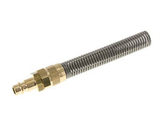 Messing DN 7,2 (Euro) Luftkupplungsstecker 6x8 mm Überwurfmutter Bend-Protect mit Rückschlagventil