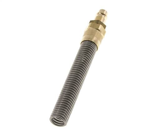 Messing DN 7,2 (Euro) Luftkupplungsstecker 6x8 mm Überwurfmutter Bend-Protect mit Rückschlagventil