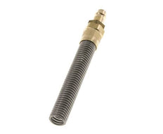 Messing DN 7,2 (Euro) Luftkupplungsstecker 6x8 mm Überwurfmutter Bend-Protect mit Rückschlagventil