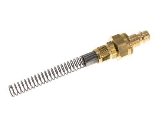 Messing DN 7,2 (Euro) Luftkupplungsstecker 6x8 mm Überwurfmutter Biegeschutz Doppelabsperrung