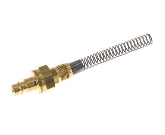 Messing DN 7,2 (Euro) Luftkupplungsstecker 6x8 mm Überwurfmutter Biegeschutz Doppelabsperrung
