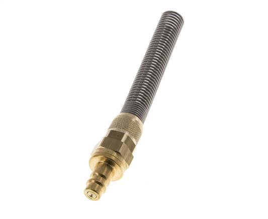 Messing DN 7,2 (Euro) Luftkupplungsstecker 9x12 mm Überwurfmutter Biegeschutz Doppelabsperrung