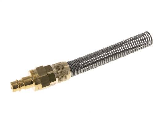 Messing DN 7,2 (Euro) Luftkupplungsstecker 9x12 mm Überwurfmutter Biegeschutz Doppelabsperrung